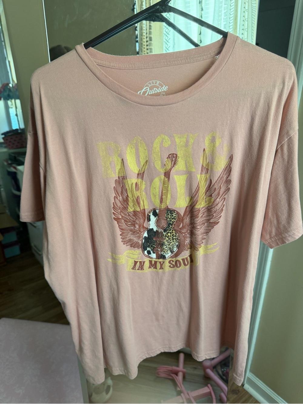 Women’s Pink Rock & Roll Graphic Tee